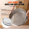 VEVOR Flour Sieve Fine Mesh, 10 Mesh Flour Sifter, 304 Stainless Steel Fine Mesh Sifter Food-grade, Dia. 12.6" Fine Mesh Strainers for Baking, 5 Sizes Mesh hole for Mungbean, Rice, Flour, Pearl Powder