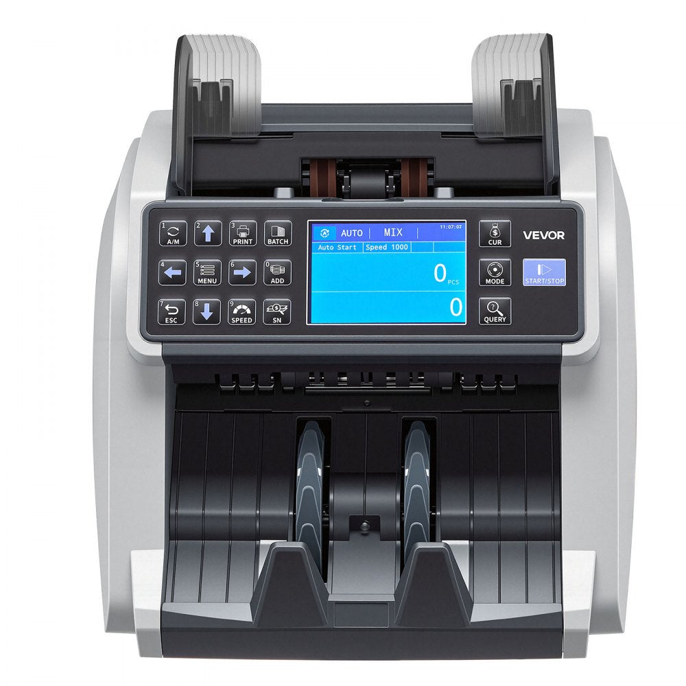 VEVOR Money Counter Machine, Mixed Denomination Bill Cash Counter with CIS/UV/MG/IR/DD/DBL/HLF/CHN Counterfeit Detection, Multi-Currency Support,  Money Counting Machine with External Display