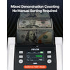 VEVOR Money Counter Machine, 1200 Notes/Minute, Cash Counter with Value Count, UV/MG/IR/DD/DBL/HLF/CHN Counterfeit Detection, TFT Display, Money Counting Machine Mixed Denomination for Dollar and Euro