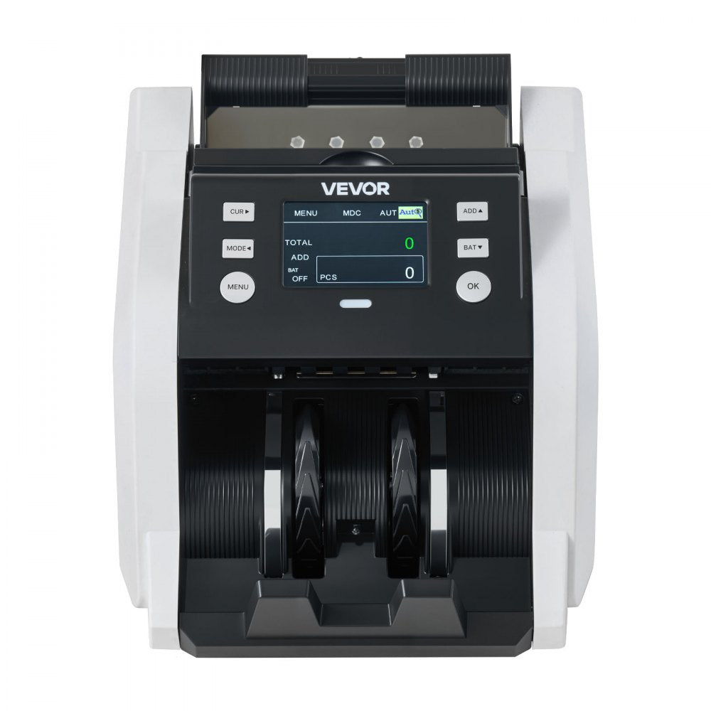 VEVOR Money Counter Machine, 1200 Notes/Minute, Cash Counter with Value Count, UV/MG/IR/DD/DBL/HLF/CHN Counterfeit Detection, TFT Display, Money Counting Machine Mixed Denomination for Dollar and Euro