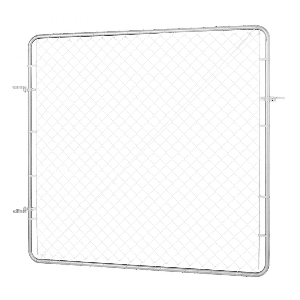 VEVOR Chain Link Fence Gate, 70 x 72 in, Adjustable Chain Link Fence Panel, Fit 3 ft (W) x 4 ft (H) Garden Fence Gate Opening, Rust-Resistant Galvanized Fencing Gate for Farm Posts Not Included