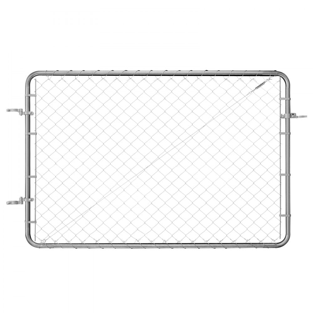 VEVOR Chain Link Fence Gate, 72 x 48 in, Adjustable Chain Link Fence Panel, Fit 2.2-6 ft (W) x 6 ft (H) Garden Fence Gate Opening, Rust-Resistant Galvanized Fencing Gate for Farm, Posts Not Included
