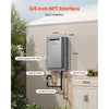 VEVOR Propane Tankless Water Heater - 3/4 inch NPT Interface and Installation Graphic