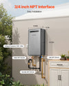 3/4 inch NPT interface installation infographic with dimensions callouts