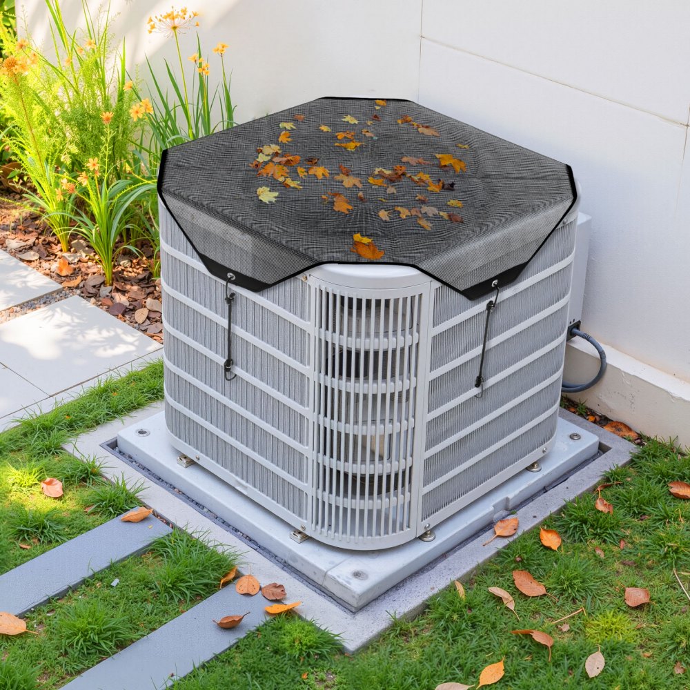 VEVOR Air Conditioner Cover for Outside Units, 28 x 28 inch Central AC Cover for Air Conditioning Unit, Top Universal Mesh Defender Tear-Resistant Easy Install for Outdoor Outside All Seasons, Black