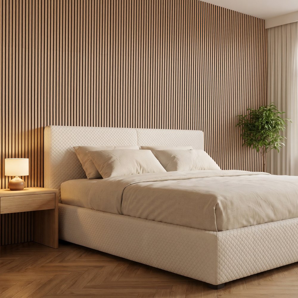 VEVOR Wood Wall Panels, 94.5 x 23.6 inches, Acoustic Slat Panels, Walnut, Sound Absorbing for Living Rooms, Bedrooms, Offices, Studios, Interior Wall Decor, MDF & PET Construction, Screw Kit, 2-Pack