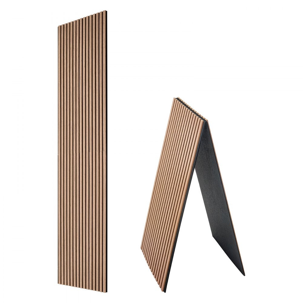 VEVOR Wood Wall Panels, 94.5 x 23.6 inches, Acoustic Slat Panels, Walnut, Sound Absorbing for Living Rooms, Bedrooms, Offices, Studios, Interior Wall Decor, MDF & PET Construction, Screw Kit, 2-Pack