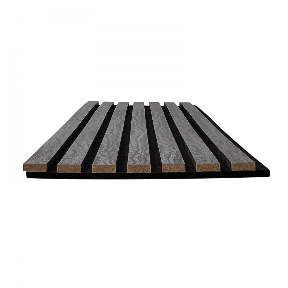 VEVOR Wood Wall Panels, 96.1 x 11 inches, Acoustic Slat Panels, Black Oak, Sound Absorbing for Living Rooms, Bedrooms, Offices, Studios, Interior Wall Decor, MDF & PET Construction, Screw Kit, 4-Pack
