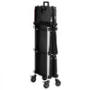 VEVOR Utility Cart, 300 lbs Capacity, 3 Tier Folding Service Cart with 360° Swivel Wheels (2 with Brakes), Heavy Duty Rolling with Trays & Side Tool Holder, Tool Storage for Garage Warehouse Workshop