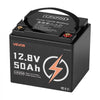 VEVOR 12V 50Ah LiFePO4 Battery, Up to 15000 Cycles, Deep Cycle Lithium Iron Phosphate Battery with Built-in BMS, Low Temperature Protection, 10 Years Lifetime, for Solar Off-Grid Home Energy Storage