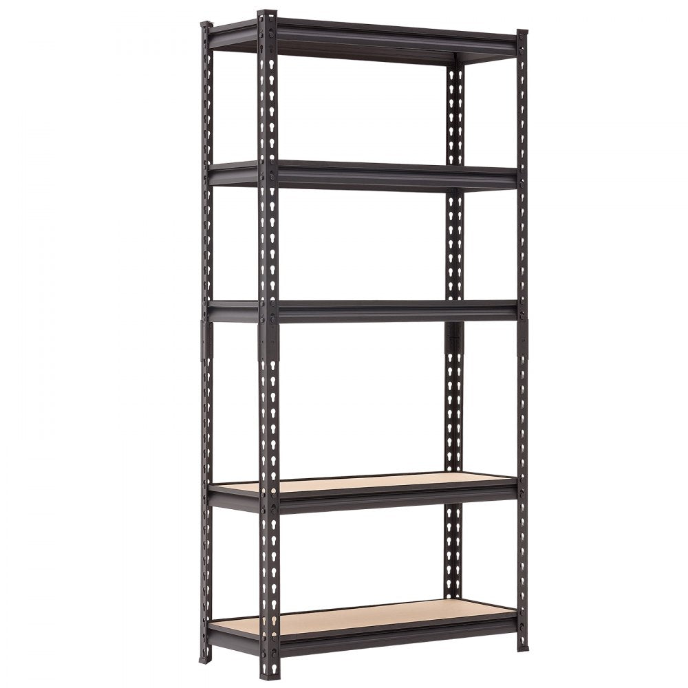VEVOR Storage Shelves, 5-Tier Adjustable, 2000 lbs Capacity, Heavy Duty Garage Storage Shelving Unit, Metal Utility Rack Shelf, for Kitchen Pantry Basement Bathroom, 29.88" W x 12.17" D x 59.84" H