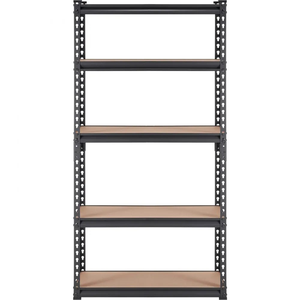 VEVOR Storage Shelving Unit, 5-Tier Adjustable, 2000 lbs Capacity, Heavy Duty Garage Shelves Metal Organizer Utility Rack, Black, 30" L x 12" W x 60" H for Kitchen Pantry Basement Bathroom Laundry