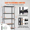 VEVOR Storage Shelving Unit, 5-Tier Adjustable, 2000 lbs Capacity, Heavy Duty Garage Shelves Metal Organizer Utility Rack, Black, 35" L x 18" W x 71" H for Kitchen Pantry Basement Bathroom Laundry