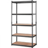 VEVOR Storage Shelving Unit, 5-Tier Adjustable, 2000 lbs Capacity, Heavy Duty Garage Shelves Metal Organizer Utility Rack, Black, 35" L x 18" W x 71" H for Kitchen Pantry Basement Bathroom Laundry