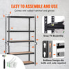VEVOR Storage Shelving Unit, 5-Tier Adjustable, 2000 lbs Capacity, Heavy Duty Garage Shelves Metal Organizer Utility Rack, Black, 18" D x 48" W x 72" H for Kitchen Pantry Basement Bathroom Laundry