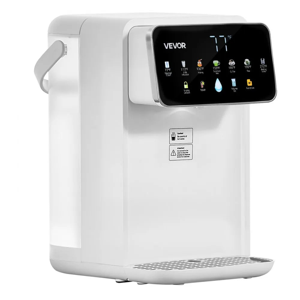VEVOR Instant Hot Water Dispenser, Countertop Boiling Water Dispenser with Adjustable 7 Temperatures & 7 Water Volumes, 118oz Removable Water Tank, Quick Heating with Touchscreen & Child Lock for Home