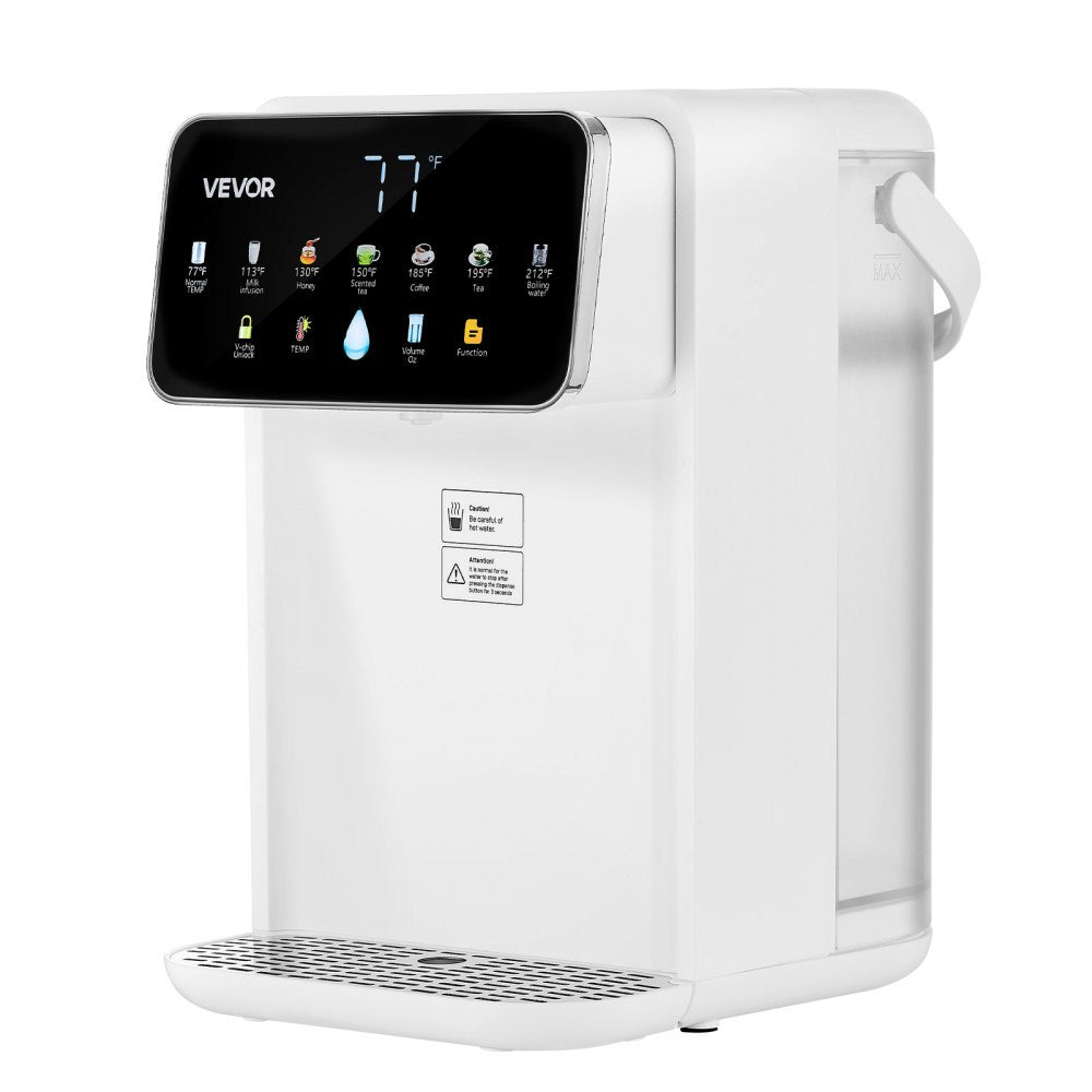 VEVOR Instant Hot Water Dispenser, Countertop Boiling Water Dispenser with Adjustable 7 Temperatures & 7 Water Volumes, 118oz Removable Water Tank, Quick Heating with Touchscreen & Child Lock for Home