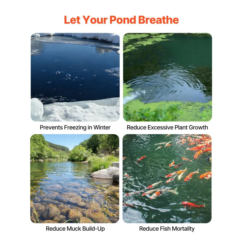 VEVOR Pond Aerator Air Diffuser, 8 in Durable Silicone Lake Aeration Diffuser with Weighted Base, Outdoor Pond Aeration Syetem Accessories for Efficient Oxygen Diffusion & Water Quality Improvement