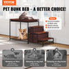 VEVOR Pet Bunk Bed with Stairs, Dog/Cat Window Perch with Storage, Multi-Level Bed Window Perch Dog Bedside Sleeper Couch, Pet Seat Platform for Medium Size Pet, Indoor Use (Dark Brown)