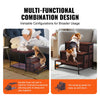 VEVOR Pet Bunk Bed with Stairs, Dog/Cat Window Perch with Storage, Multi-Level Bed Window Perch Dog Bedside Sleeper Couch, Pet Seat Platform for Medium Size Pet, Indoor Use (Dark Brown)