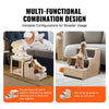 VEVOR Pet Bunk Bed with Stairs, Dog/Cat Window Perch, Multi-Level Bed Window Perch Dog Bedside Sleeper, Lounge Elevated Seat Platform with Foam Cushion,Pet Bed Couch for Bedside Indoor Use (Beige)