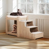 VEVOR Pet Bunk Bed with Stairs, Dog/Cat Window Perch, Multi-Level Bed Window Perch Dog Bedside Sleeper, Lounge Elevated Seat Platform with Foam Cushion,Pet Bed Couch for Bedside Indoor Use (Beige)