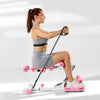 VEVOR Deep Squat Machine, Adjustable Glutes Trainer Machine with 3 High-Strength Resistance Bands, Folding Core Leg & Glutes Exercise Trainer, Push Up Workout Equipment at Home Gym, Pink + White