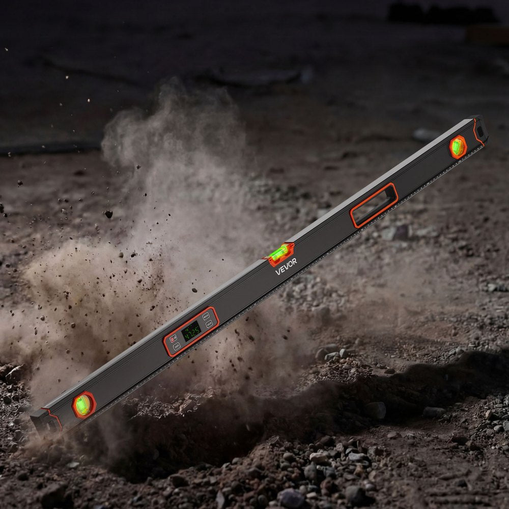 VEVOR Digital Level, 48 in Length, Magnetic Electronic Level with LED Backlit Display, 360° Electronic Leveler Tool with 0°/45°/90° Bubble Vials, IP54 Rating for Construction Carpentry Home Renovation