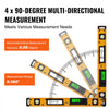 VEVOR Magnetic Torpedo Level, 600mm, LED Backlit Screen Mechanical Bubble Vials Ruler for 0-360 Degree, Gravity Sensor Aluminum Alloy Leveler Tool w/ Viewing Window, Shock-Resistant for Plumbing, Wood