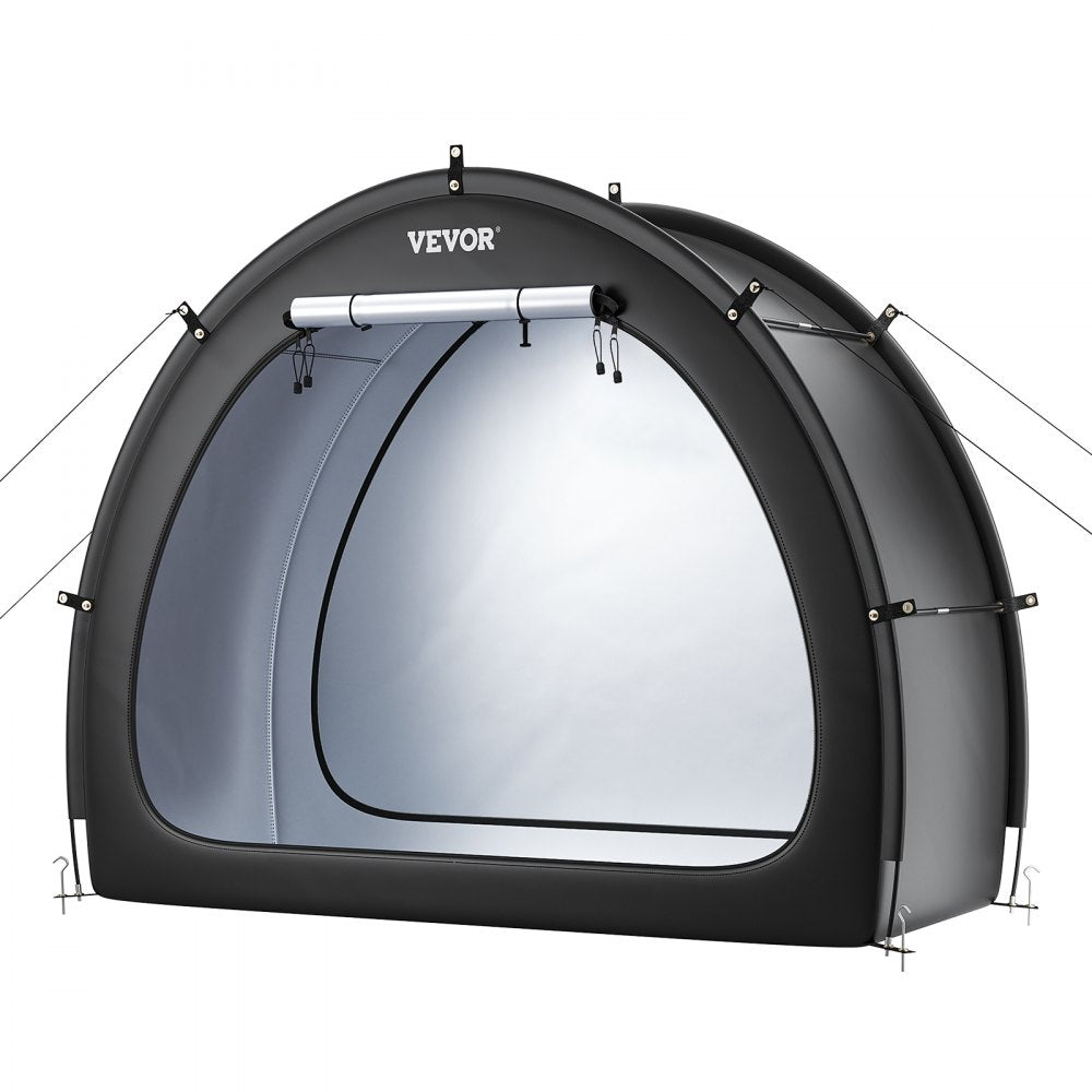 VEVOR Bike Storage Tent, 1 to 2 Bikes, Outdoor Spacious Bike Storage Tent with Ventilated Window, Waterproof Fan-Shaped Bike Tent with High Strength Fiberglass & Dual Zippers, Fit for Bicycle