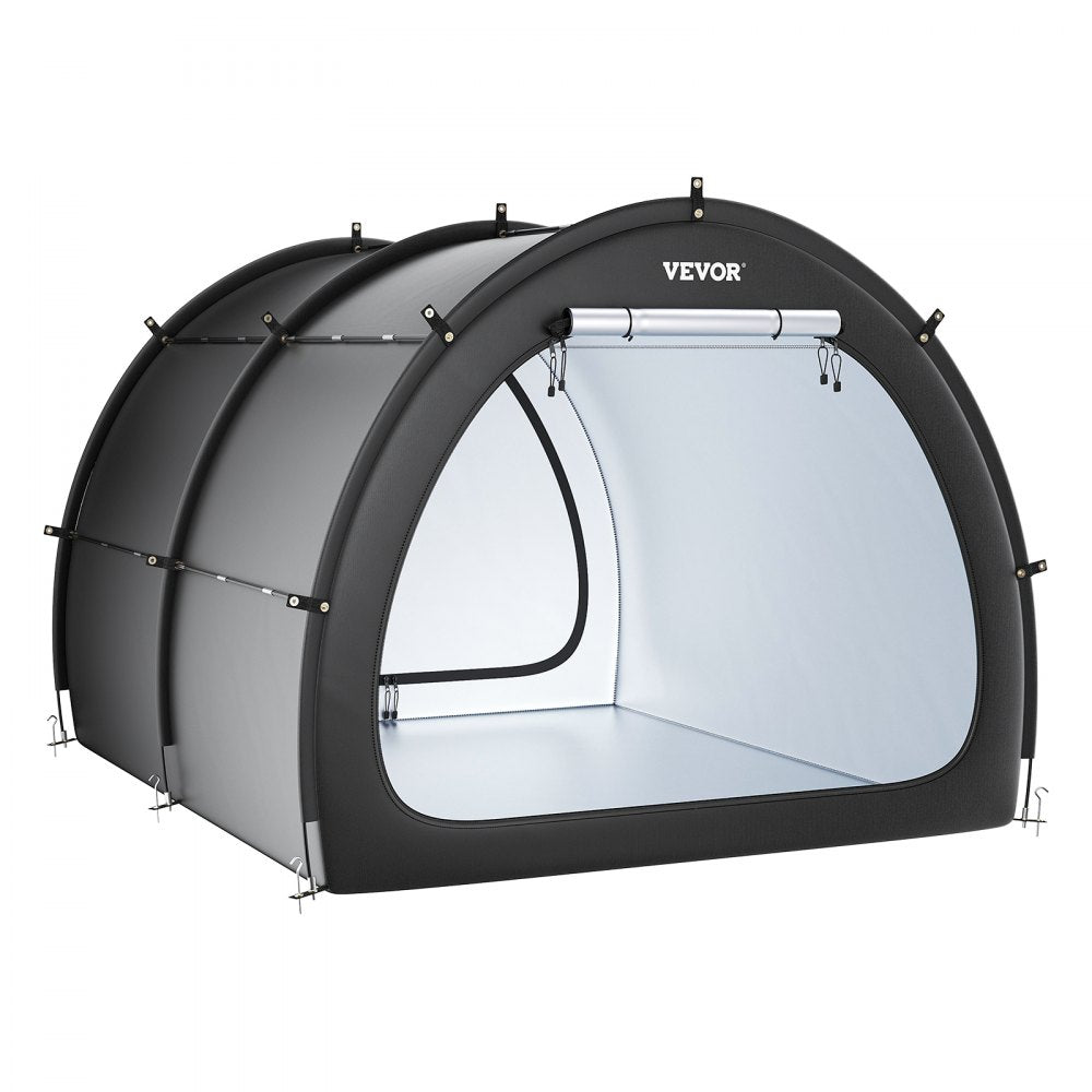 VEVOR Bike Storage Tent, 5+ Bikes, Outdoor Spacious Bike Storage Tent with Ventilated Window, Waterproof Fan-Shaped Bike Tent with High Strength Fiberglass & Dual Zippers, Fit for Bicycle