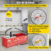 VEVOR Hydrostatic Pressure Test Pump, Test Up to 60 bar/860 psi, 3.2 Gallon Tank, Hydraulic Manual Water Pressure Tester Kit with Three-Unit Gauge & R 1/2\" Connection for Pipeline Fluid Pressure Test