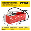 VEVOR Hydrostatic Pressure Test Pump, Test Up to 60 bar/860 psi, 3.2 Gallon Tank, Hydraulic Manual Water Pressure Tester Kit with Three-Unit Gauge & R 1/2\" Connection for Pipeline Fluid Pressure Test