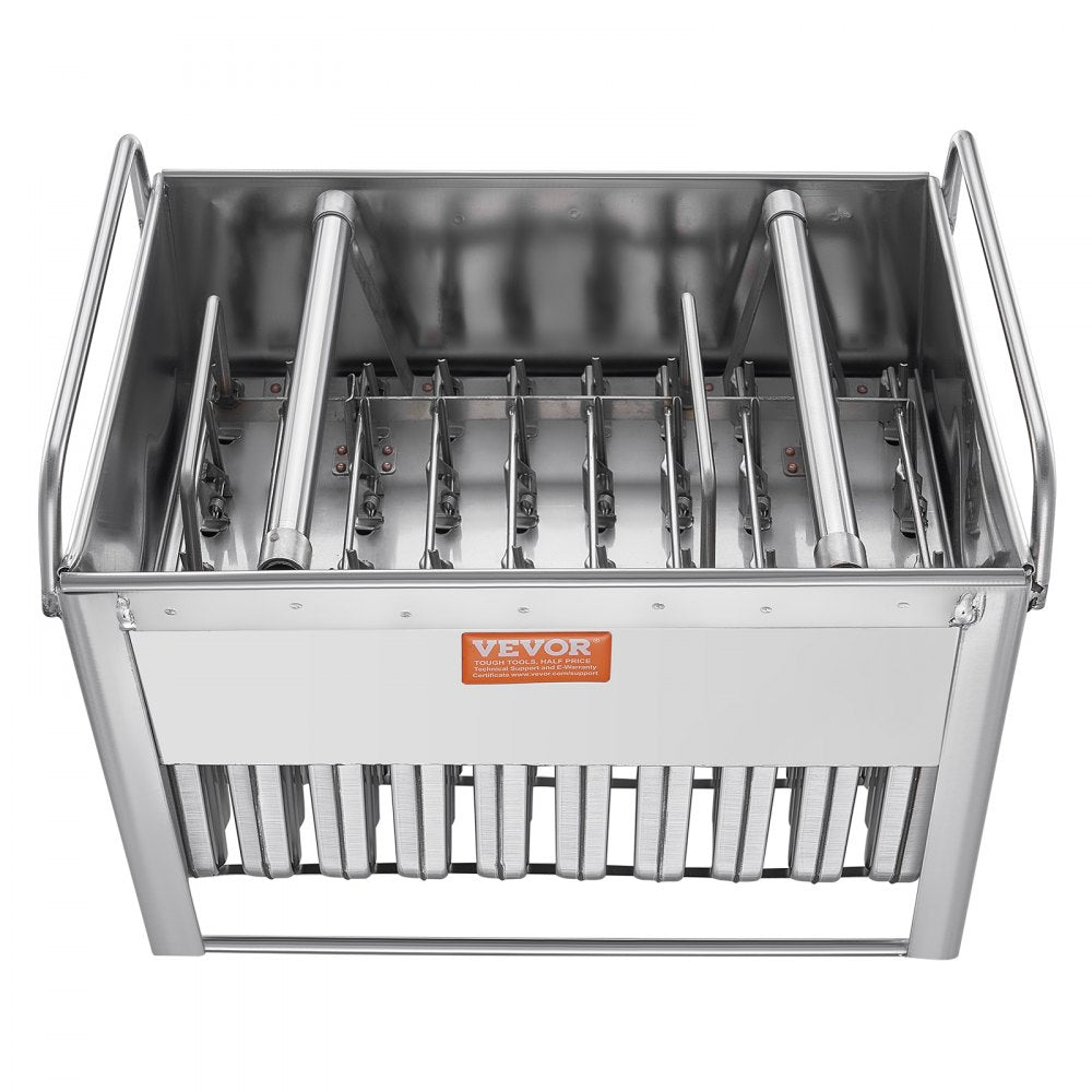 VEVOR Commercial Popsicle Moulds, 40PCS Round-Head Ice Pop Moulds with Double Slot, Stainless Steel Ice Lolly Popsicle Moulds, Ice Cream Maker Mould Holder with 50PCS Popsicle Sticks & Bags
