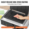 VEVOR Commercial Waffle Maker, 10PCS Rectangle Waffle Baker Machine, 1550W Non-Stick Stainless Steel Belgian Waffle Iron with Temp and Time Control, Handle, for Restaurant Bakery Snack Bar Family