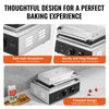 VEVOR Commercial Waffle Maker, 10PCS Rectangle Waffle Baker Machine, 1550W Non-Stick Stainless Steel Belgian Waffle Iron with Temp and Time Control, Handle, for Restaurant Bakery Snack Bar Family