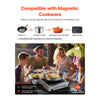 VEVOR Portable Induction Cooktop, 1800W Commercial Induction Burner with 9 Temperature Settings, Stainless Steel Countertop Induction Hot Plate with 3H Timer, Child Lock, for Restaurant Cooking