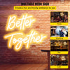 VEVOR Better Together Neon Sign, 13" x 7" +18" x 8" Warm White LED lights Sign, Adjustable Brightness with Remote Control, Used for Home, Party, Wedding, and Bar Decoration (Power Adapter Included