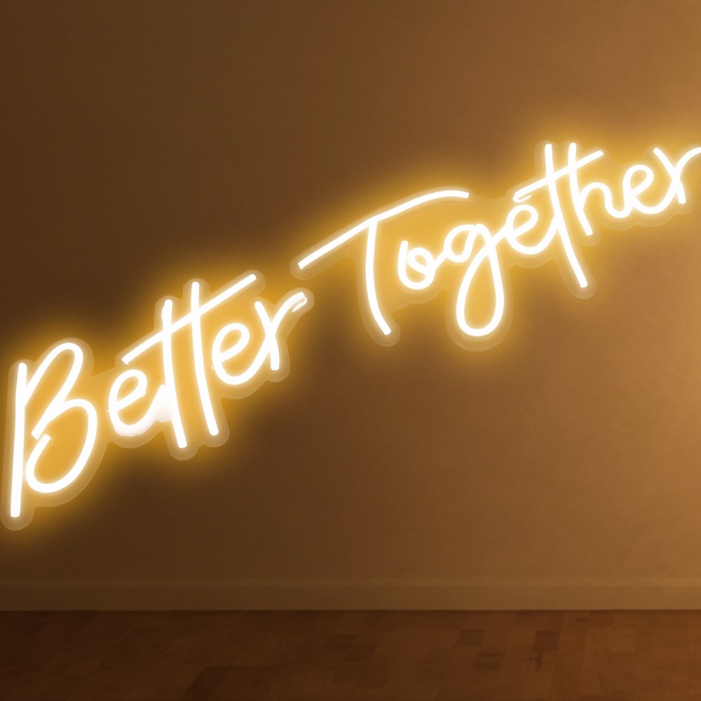 VEVOR Better Together Neon Sign, 13" x 7" +18" x 8" Warm White LED lights Sign, Adjustable Brightness with Remote Control, Used for Home, Party, Wedding, and Bar Decoration (Power Adapter Included