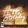 VEVOR Happy Birthday Neon Sign, 18" x 8" & 26" x 7.5" LED Neon Lights Signs, Adjustable Brightness with Dimmer Switch and Power Adapter, Reusable for Party, Club, Celebration and Decoration Warm W