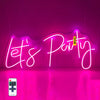 VEVOR Let's Party Neon Sign, 23"X10" Neon Sign for Wall Decor, Adjustable Brightness Pink Neon Light Sign with Remote Control and Power Adapter, for Party/Wedding Celebration/Home Decoration