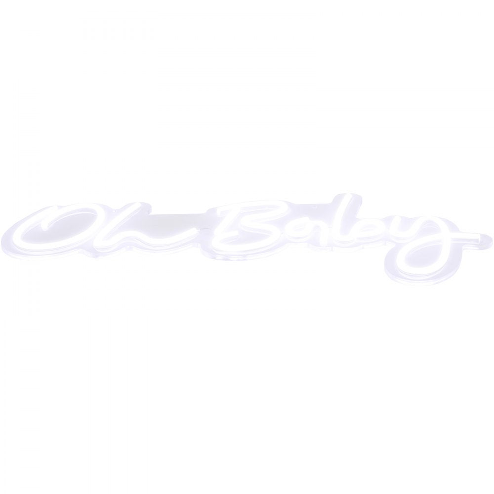 VEVOR Oh Baby Neon Sign for Wall Decor, with Remote Control and Dimmable Switch for Baby Shower decorations, Birthday Party, Wedding Decor, 23.5x12 inches (Warm White)
