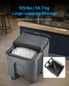 125 lbs large-capacity storage - VEVOR commercial ice bin infographic