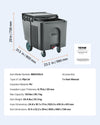 Dimensions and specifications - VEVOR commercial ice bin infographic