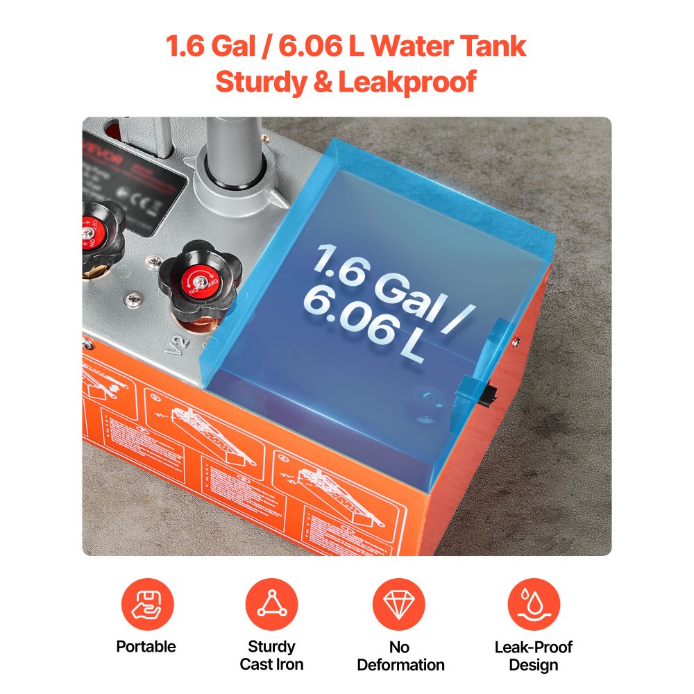 VEVOR Hydrostatic Test Pump 1.6 Gallon Hydraulic Manual Water Pressure Tester, Dual Valve Hydrostatic Water Pipe Leakage Pressure Test Pump Kit with Gauge & Tank, 0-30 Bar Range, for Pipeline Heating