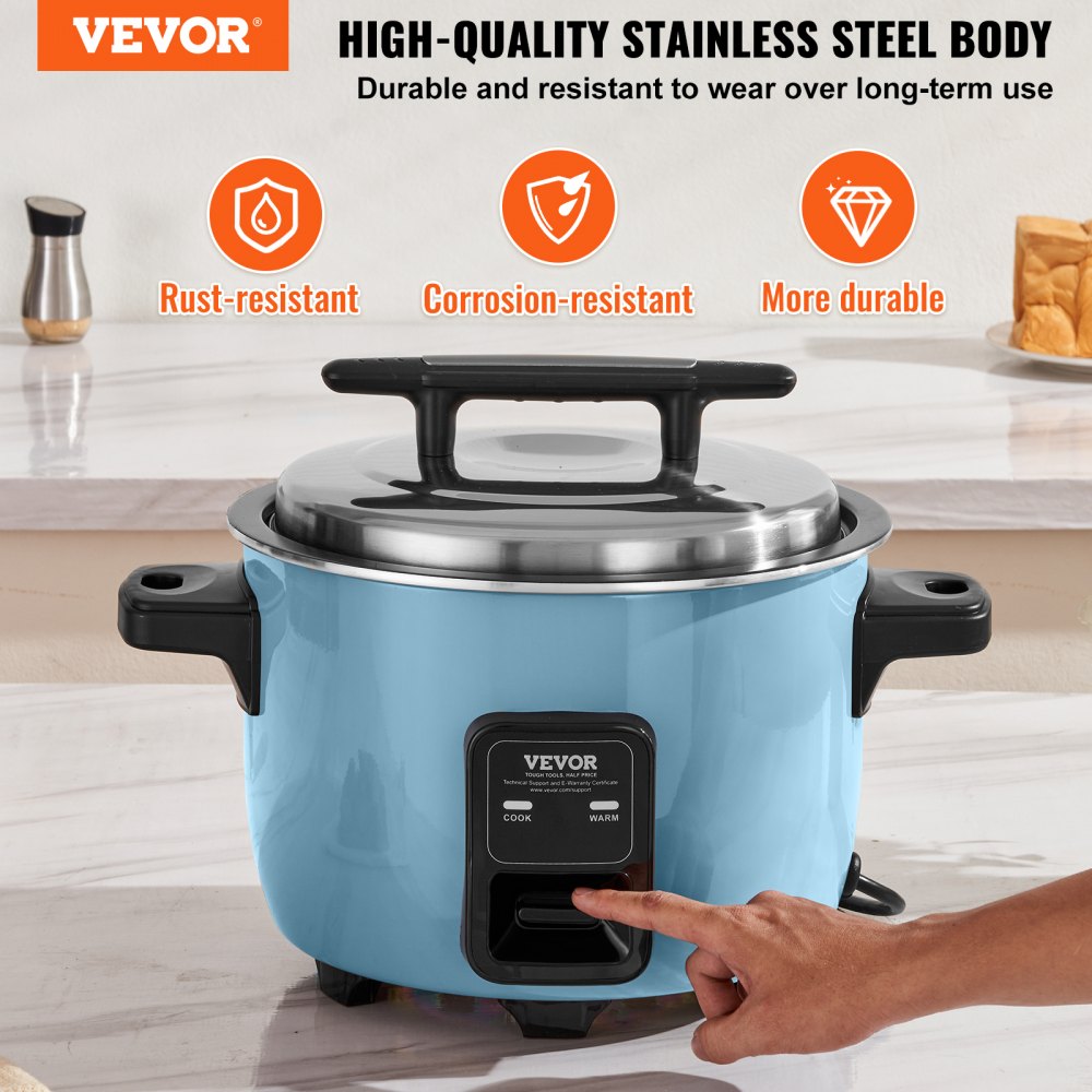VEVOR Commercial Rice Cooker, 40-Cup Rice Cooker, 8.45 Qt / 8 Liter Large Rice Cooker and Warmer with Nonstick Inner Pot, Fast Cooking and 24-Hour Keep Warm, with Rice Cup and Paddle, for Restaurant