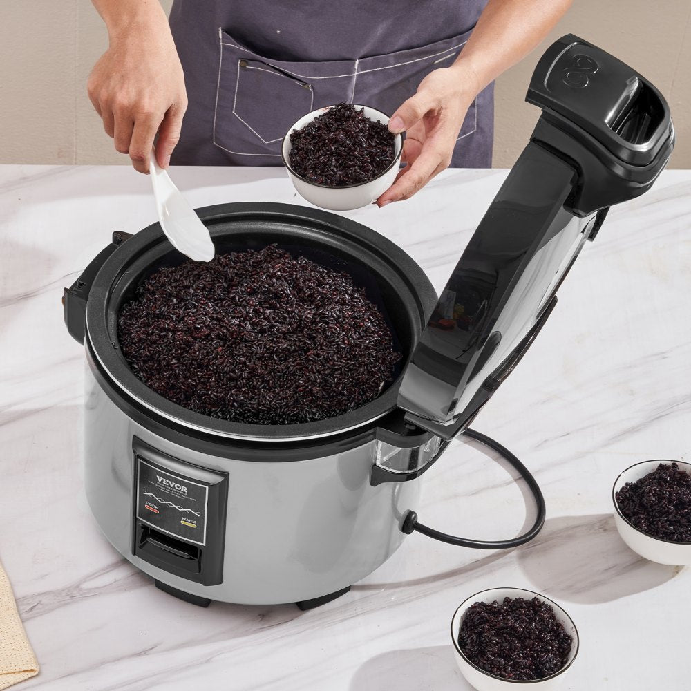 VEVOR Commercial Rice Cooker, 45-Cup Rice Cooker, 9.51 Qt / 9 Liter Large Rice Cooker and Warmer with Nonstick Inner Pot, Fast Cooking and 12-Hour Keep Warm, with Rice Cup and Paddle, for Restaurant