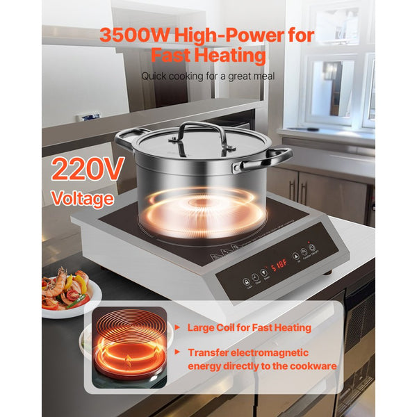 Vevor Induction Cooktop 3500W Commercial Countertop Burner New ...
