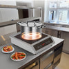 VEVOR Induction Cooktop, 3500W Commercial Induction Burner with 11-Level Temperature, Stainless Steel Countertop Induction Hot Plate with 3H Timer, Child Lock for Restaurant (6-15P Plug, 6-20R Outlet)