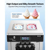 VEVOR Commercial Ice Cream Machine, 20-28L/H Yield, 2200W 3-Flavor Countertop Soft Serve Ice Cream Maker with 2 x 6L Hoppers & Hopper Agitation, Pre-Cooling Self-Cleaning for Snack Dessert Shops